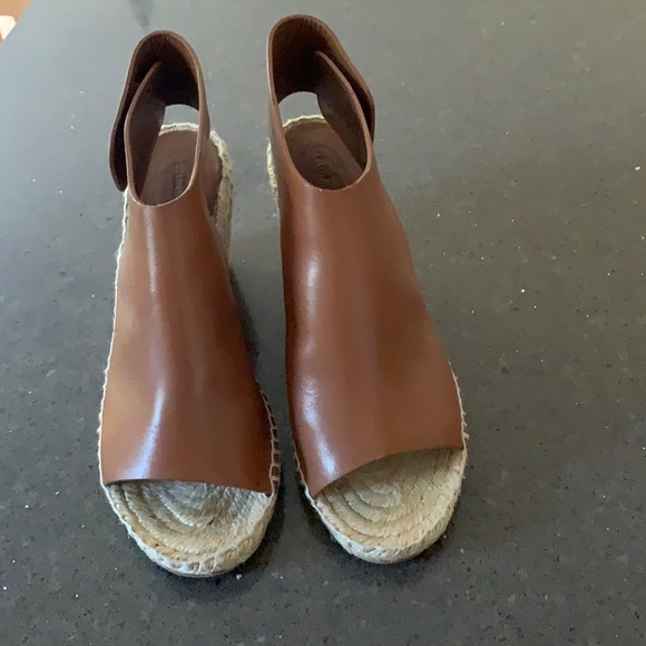 Celine Paris Leather Espadrilles Wedge 38 - Picture 1 of 13